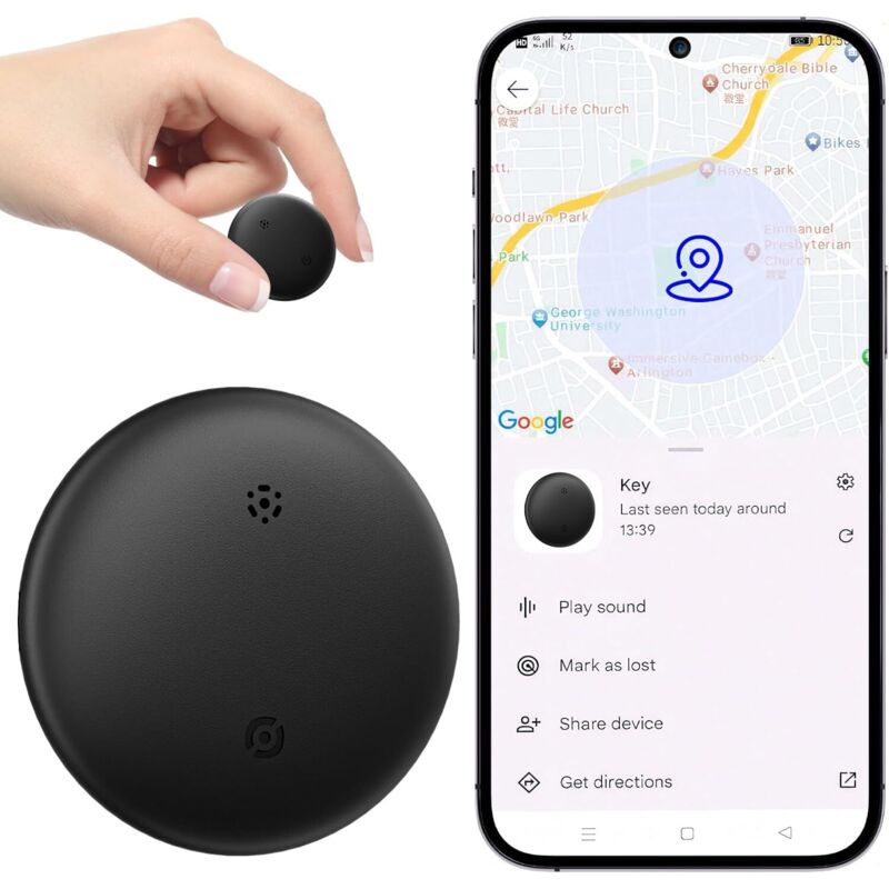 Reyke Tracker Android, Smart Tag compatibel met Google Find My (Android only), sleutelvinder voor sleutels, bagage, koffer, portemonnee, IP66 waterdicht, wit Reyke Tracker Android, Smart Tag compatibel met Google Find My (Android only), sleutelvinder voor sleutels, bagage, koffer, portemonnee, IP66 waterdicht, wit