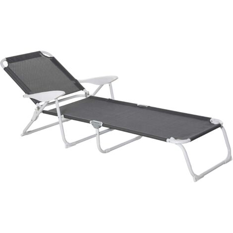 Chaise Longue Bain De Soleil Pliable, Réglable Chaise Longue Transat