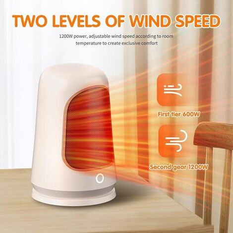 Radiateur Soufflant Céramique Portable 800W - Chauffage Salle De Bain Et Bureau Silencieux