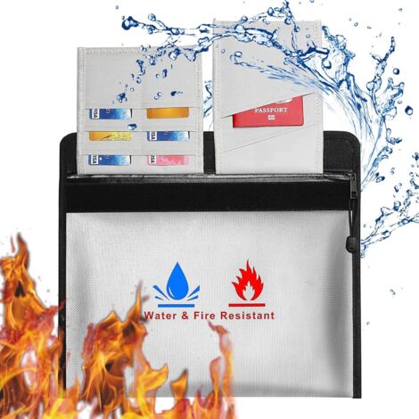 Sacs Anti-feu Pour Documents - 2 Tailles, Résiste Jusqu'à 1000°C, étanches
