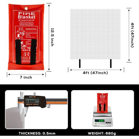 Couverture Anti-Feu FireAngel 1x1m - Protection Incendie Cuisine Et Maison