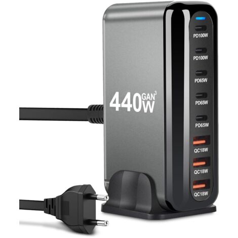 Adattatore per caricabatteria da auto 9 in 1 da 154 W, presa
