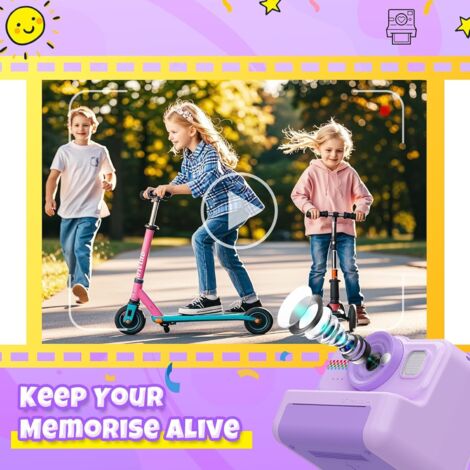 Appareil photo instantané pour enfants, appareil photo numérique 1080P avec impression