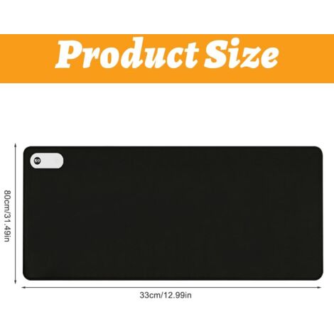 WIYETY 80 x 33 cm Tapis de souris chauffant en cuir synthétique