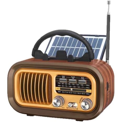 J-120 Poste Radio Vintage AM/FM/SW Radio Portable avec Batterie Rechargeable