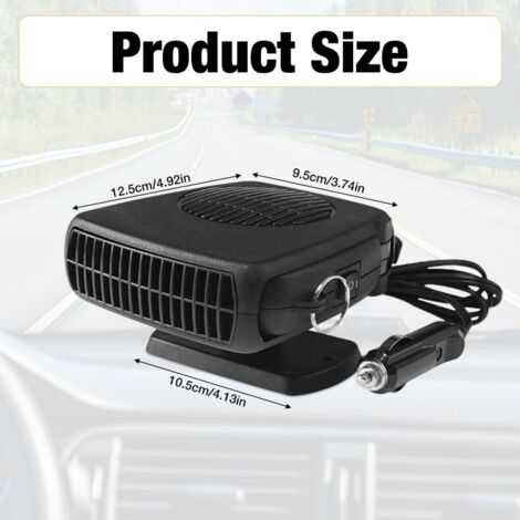 Chauffage Voiture 12V 120W - Chauffage Et Ventilateur 2 En 1, Rotatif à 360°, Pour Allume-cigare
