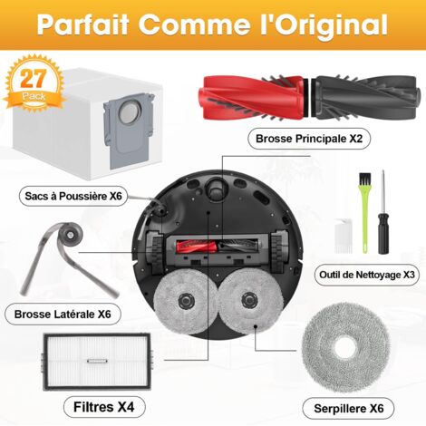 Lot De 6 Sacs à Poussière Compatibles Roborock Qrevo – Q10, S5V, Curv, MaxV, Slim & Plus – Grande Capacité & Filtration 99%