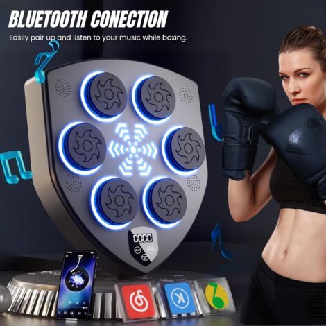 Macchina Da Boxe Musicale Bluetooth Con Luci LED E Guanti Inclusi – 12 Modalità Di Allenamento Per Adulti E Bambini, Regalo Perfetto Per Casa O Palestra