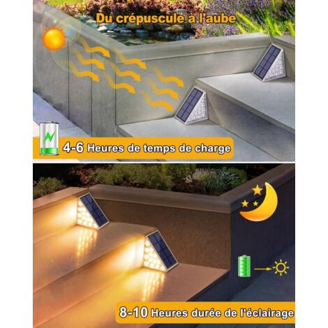 Outsunny Lampes d'extérieur, bornes lumineuse LED blanc chaud, abat