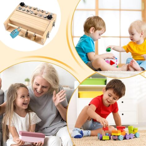 TERRAMUS Table Pour Enfants, Table Sensorielle En Bois Avec 3 Bacs De