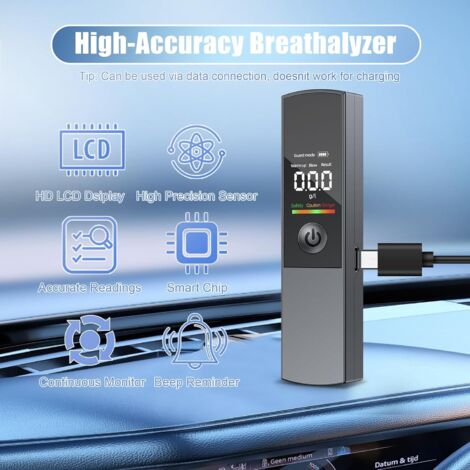IFaca Éthylotest Électronique Rechargeable - Alcootest Portable Professionnel Avec Affichage LCD