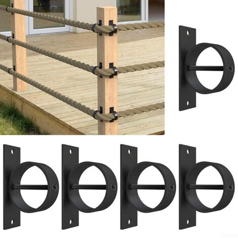 Lot de 10 supports de clôture en acier inoxydable 304 – Résistance à la corrosion – Pour cordes jusqu'à 5,1 cm – Installation rapide et facile
