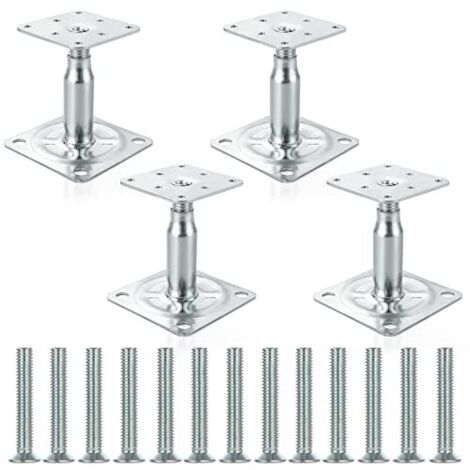 Lot de 4 supports de poteau galvanisés réglables 100-150mm – Acier haute résistance – Pour structures légères à moyennes – Installation facile