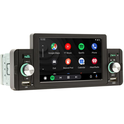 Autoradio Carplay 5 pouces Bluetooth – Écran tactile – Caméra de recul HD – 3 ports USB – Compatible Android Auto et iPhone – Installation 1Din