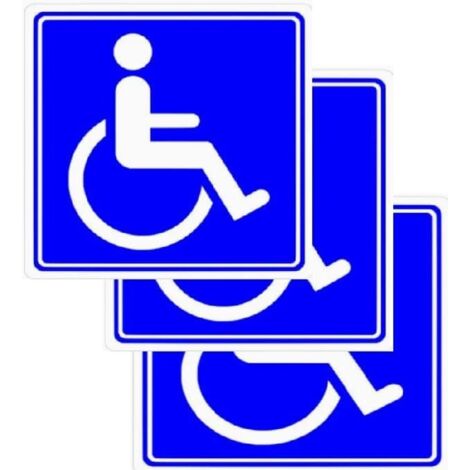 Lot de 3 autocollants de voiture handicapés homologués pour voitures, camionnettes, camions et autres (1/5)