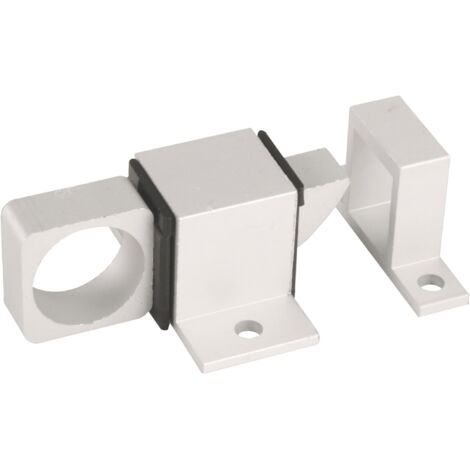 Goupille de suralimentation pour fenêtres Mod.960, Loquet de boulon adapté pour fermeture horizontale ou verticale, en aluminium avec finition argentée, 22 x 40 mm, y compris Tire-fond, (1/5)