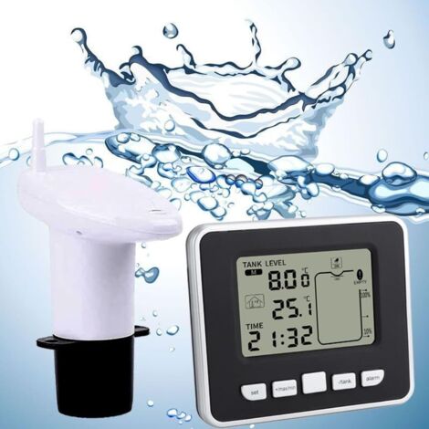 Jauge de niveau de réservoir d'eau – Indicateur de remplissage pour réservoir d'eau de pluie – Température interne et externe – Alarme niveau bas