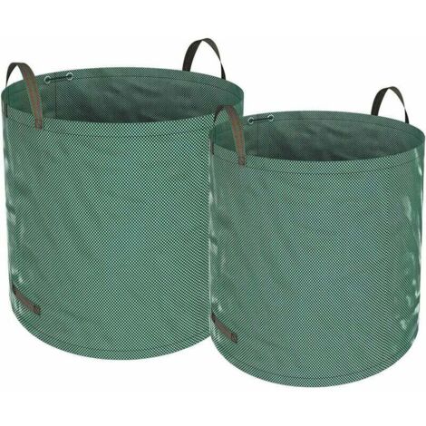 Sac à déchets de jardin 2 pièces Sac à déchets de jardin robuste - Autoportant et pliable, résistant aux déchirures - Sacs à ordures réutilisables de 272 litres pour les déchets de jardin Coupe du fe (1/5)