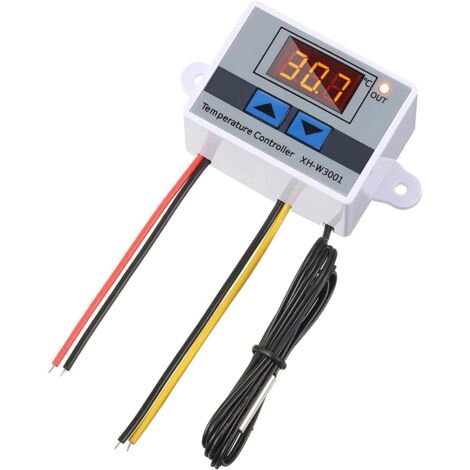 Pièce Module de contrôleur de température LED numérique AC 110V-220V,Interrupteur de Thermostat W3001 avec sonde étanche,Thermostat de Refroidissement programmable de-50℃ à 110℃ (1/5)