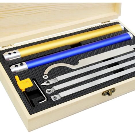 Outils de tournage en carbure de tungstène – Ensemble de 5 pièces avec poignées ergonomiques – Pour bois dur et teck – Coupe nette sans éclat