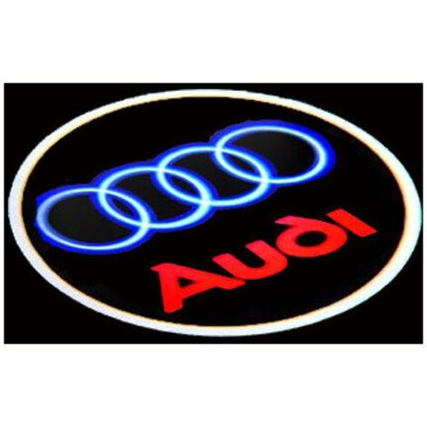 Lampe de bienvenue LED pour Audi A4 A5 A6 A7 A8 Q3 Q5 Q7 – Projection laser de porte – Installation facile sans modification – Étiquette bleue rouge