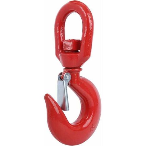 5T 5000 Kg rotatif rouge grue crochet en acier allié pivotant oeil gravité plate-forme levage industrie construction navale crochet rond 5T