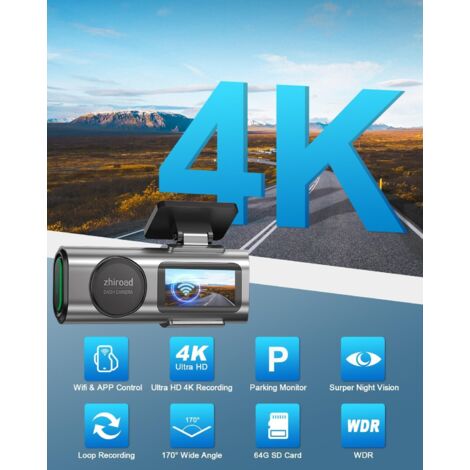 Dashcam Zhiroad Q22 1080P FHD - Écran IPS 3 Pouces - Angle 176° - Neuf