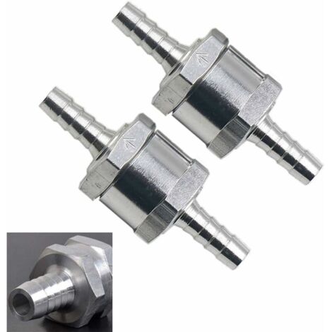 Clapet Anti-Retour Valve de Carburant en Aluminium, Non Retour Clapet Anti-Retour à Essence Diesels(6mm 2pcs) pour Carburateur Low Systèmes de carburant sous pression (1/5)