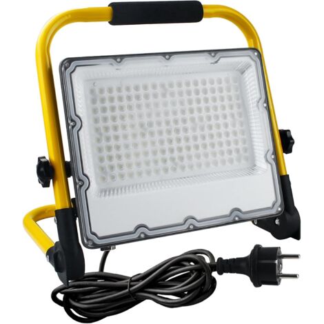 Projecteur LED Chantier 150W - Éclairage de Chantier Puissant et Étanche IP66,Lumière Blanche 6500K, 15000 Lumens avec Prise Schuko et Cordon de 4M - Idéal pour Travaux Intérieurs et Extérieurs