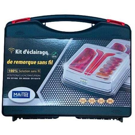 Kit de signalisation magnétique LED sans fil – Feux arrière 12V/24V – Étanchéité IP65 – Installation rapide avec aimants puissants