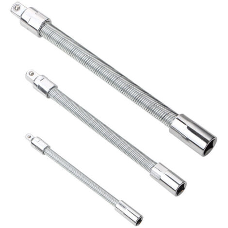 Rallonge flexible Porte-embout pour perceuse, tournevis (145/200/250 mm)Manchon tige d'extension bielle élastique bielle universelle 3 pièces (1/4)