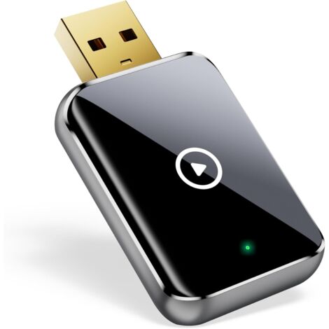 Adaptateur Carplay sans fil 2025 pour iPhone - Convertit l'adaptateur carplay filaire vers sans fil - Mini Plug & Play Carplay pour voitures de 2017 et pour iPhone iOS 10+, USB et Type-C