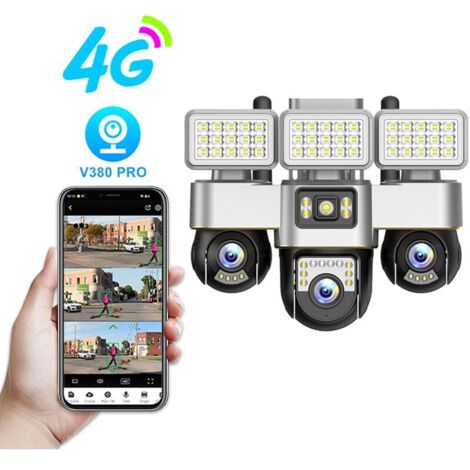 Caméra de surveillance 4G intérieure/extérieure – 2 mégapixels – Alarme vocale – Détection de mouvement – Installation flexible
