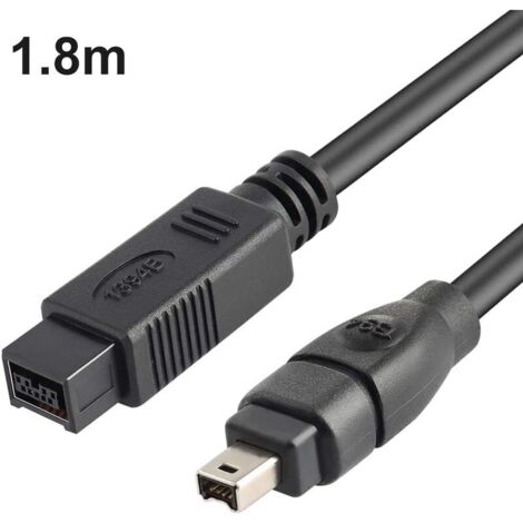 Câble Firewire 800 à 400 – 1,8 m – Taux de transfert jusqu'à 800 Mbps – Construction triple blindage pour réduction diaphonie