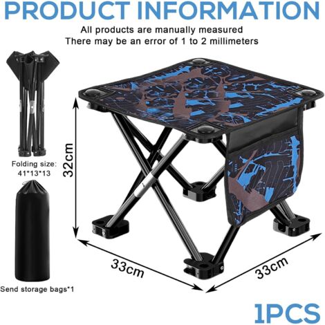 Tabouret Camping Pliant Portable Xrten - Chaise Pêche Voyage Léger 80kg