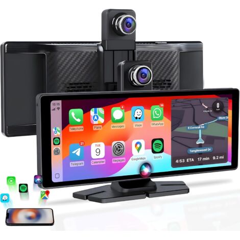 Écran CarPlay Voiture sans Fil 10.26" CarByNevo D3 Pro - Autoradio Bluetooth Apple Car Play & Android Auto - Dashcam Voiture 4K GPS avec Caméra Recul - Autoradio CarPlay Écran Tactile