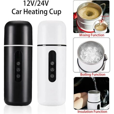 Bouilloire électrique pour voiture 12V / 24V 95W 420ml Tasse de voyage électrique chauffée Noir