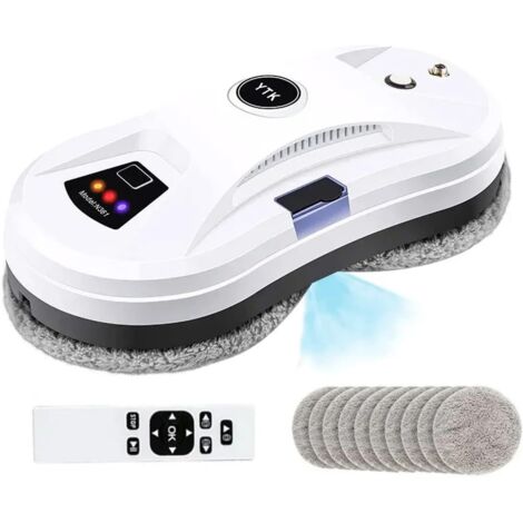 Robot nettoyeur de vitres à ultrasons 5600PA – Nettoyage automatique à l'eau – Tête de nettoyage double spirale – Capacité 50m² par réservoir