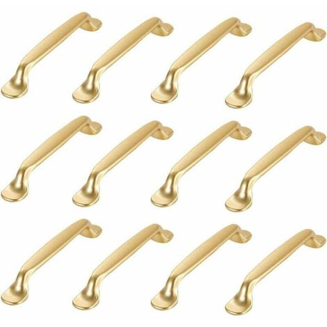 12 Pièces Poignée Meuble Doré Poignee de Meuble Cuisine Doré Poignées de Placard Tiroir Poignées de Placard Tiroir Chambre Doré Cuisine Armoire Porte Poignées Meubles de Cuisine avec Vis