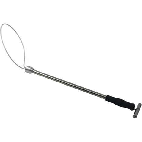 Pôle de capture d'animaux en acier inoxydable – Anneau réglable 79 cm – Poignée en T pour manipulation facile – 49 cm pour contrôle sécurisé