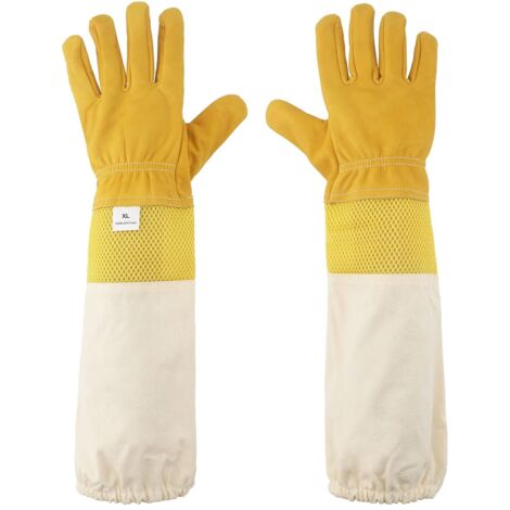 Gants Apiculture Avec Manches Ventilées - 51 cm - Gants pour Homme et Femme , Jaune