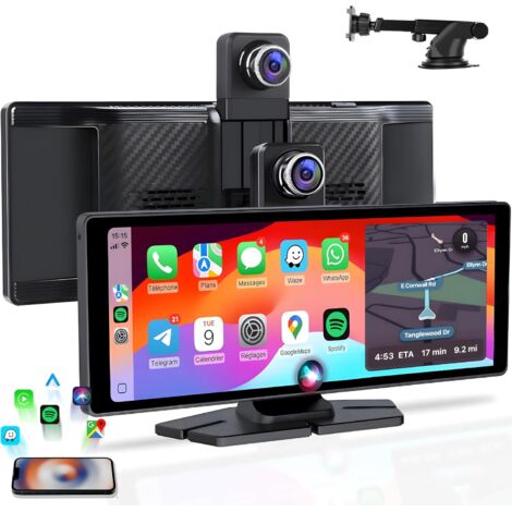 Autoradio Bluetooth 10.26" avec Apple CarPlay et Android Auto – Caméra de recul HD 1080P – Écran tactile 4K – Installation universelle