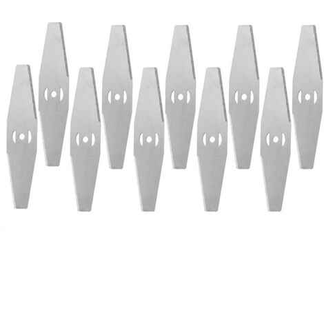 Lame de rechange pour débroussailleuse électrique sans fil – Métal – 10 pièces – Bords tranchants pour coupe nette – Compatible avec débroussailleuses - 10pcs (1/4)