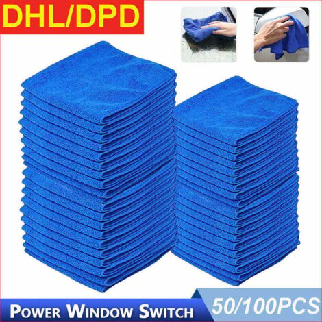 Lot de 100 chiffons microfibres 30x30 cm – Haute absorption pour nettoyage voiture, vitres et surfaces – 80% polyester, 20% polyamide - 100pcs