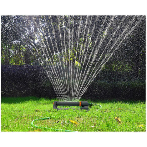 Arroseur oscillant pour arrosage automatique – Surface d'action 120 m² – Jet ajustable 12 à 15 m – Plastique ABS résistant
