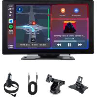 Autoradio 9 pouces avec CarPlay sans fil et Android Auto – Écran tactile IPS HD – Navigation GPS en temps réel – Contrôle vocal – Bluetooth, AUX, FM