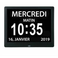 Horloge numérique 7 pouces avec date et heure – Rappel de médicaments – Affichage clair en 8 langues – Idéale pour seniors et Alzheimer