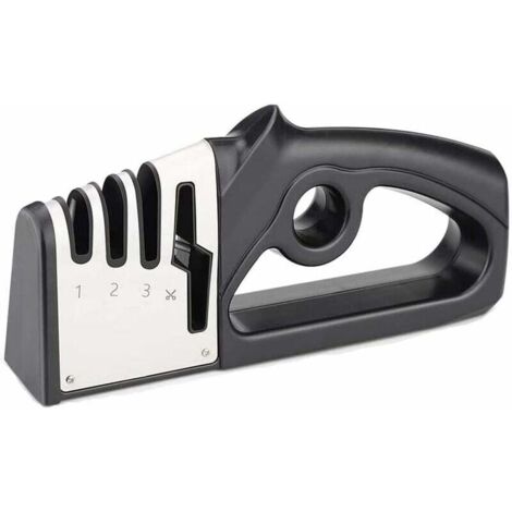 Aiguiseur Couteaux Professionnel, 4-En-1 Aiguiseur De Cuisine Affuteur Couteau Et Ciseaux, Knife Sharpener Avec Gomme Antidérapante Pour Couteaux En Inox Et Céramique (1/5)