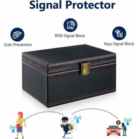 Boîte Anti RFID SunnyOcean Pour Clé De Voiture - Protection Faraday Keyless Go 11,5x9x6,2cm