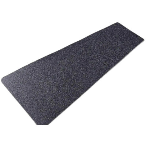 Lot de 15 marches d'escalier prédécoupées de 10 x 60 cm (4 x 24 pouces) antidérapantes en caoutchouc PEVA pour l'extérieur, pour escaliers et planches roulantes (noires avec roulettes monoblocs)